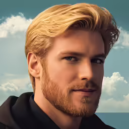 a man in black shirt staring at camera