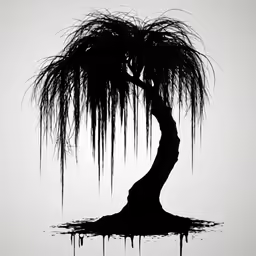a tree has a dripping trunk that hangs from it