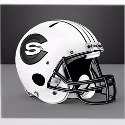 a football helmet sitting on top of a table