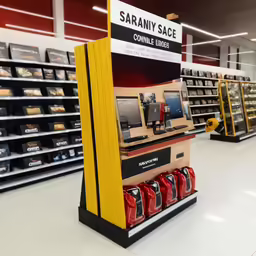 the store has shelves for all kinds of items