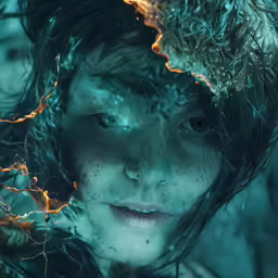 a girl is shown with a splash on her face