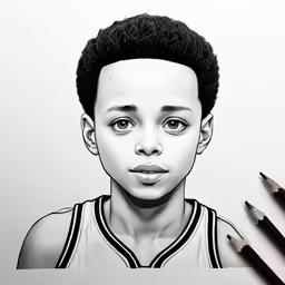 the pencil drawing of jordan smith is shown on paper with his face drawn