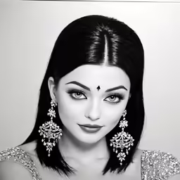 a young lady wearing jewelry poses for the camera