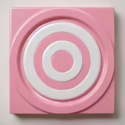 a pink and white square shaped object