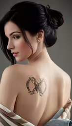 a woman with a small tattoo on her back