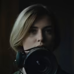 a woman takes a photograph with her camera