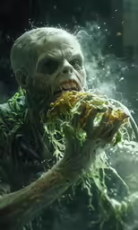 this is a creepy creature eating food
