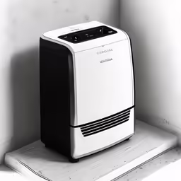 the ionair compact in the corner of a room