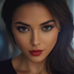 an image of a woman with red lipstick