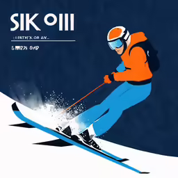 the skier is skiing on the slope