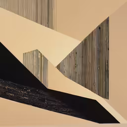 abstract paintings are all over the walls with black and white lines,a piece of artwork with lines all over it