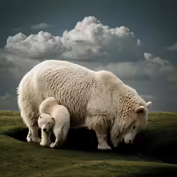a mother and her baby stand next to each other