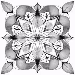 an abstract drawing with leaves and petals