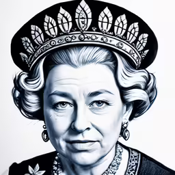 a drawing of the queen of england