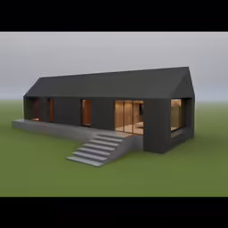 a drawing of a house that is made of concrete
