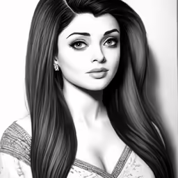 a black and white drawing of a woman