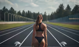 a person standing on a race track
