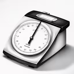 a digital scale with a clock on it