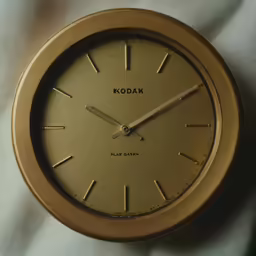 there is an analog clock on the wall