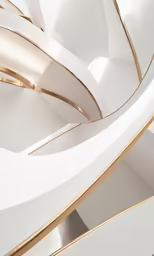 a white room with a gold interior and a bright light
