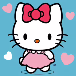 a picture of a cartoon hello kitty