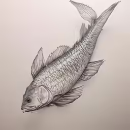 an image of a fish with long tails on it