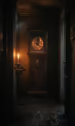 there is an old clock that has light on it