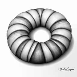 a white drawing of a spiral object