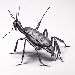 a bug is drawing it with a pencil