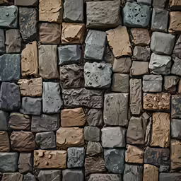 a stone wall with many small stones on top