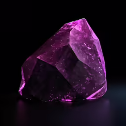 an amethe stone on black background