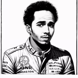 a drawing of lewis jr on the nascar field