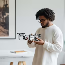 a man taking a photograph of himself with a camera