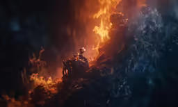 a scene that looks like an image of a man riding on a horse