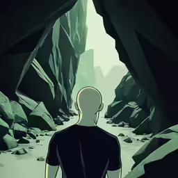 a person looking at the ground through an open tunnel