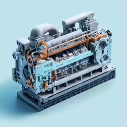 the inside of an assembly machine on display