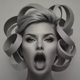 the woman is wearing some strange head pieces