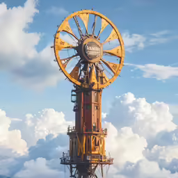 a giant ferris wheel sits atop the building