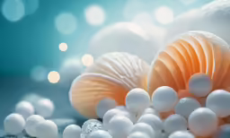 colorful beads and a shell lying in the middle of a beach