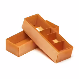 two cardboard boxes for lipstick are opened