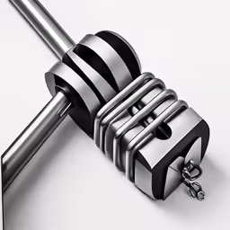 a black and white picture of an object with metal handles