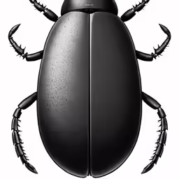 a black beetle bug on white background
