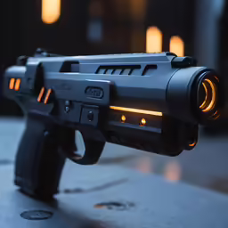 a gun with a flashlight light on it