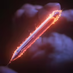 a pen with flames is in the palm of a persons hand