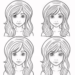 six different styles of hair for young girls
