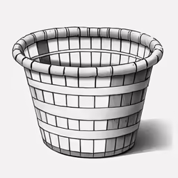 a basket that is made of bricks and is white