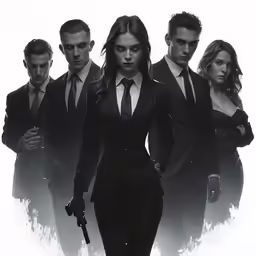 a movie poster featuring the cast of the hit action film, hitman