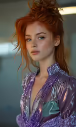 the girl is standing very close to the camera