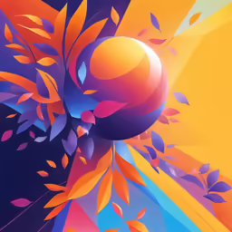 a very colorful artwork featuring a sphere