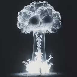 a couple of clouds that are floating over a man